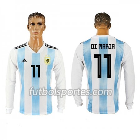 Camisetas Argentina Di Maria 11 Primera Equipacion Mundial 2018 Manga Larga